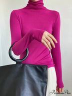 Casual Ribbed Graceful Turtleneck Shirt