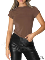 Casual Short Sleeve Solid Color Slim Fit Pullovers T-shirts