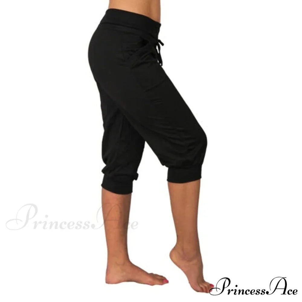 Casual Solid Color Low Rise Capri Pants