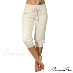 Casual Solid Color Low Rise Capri Pants