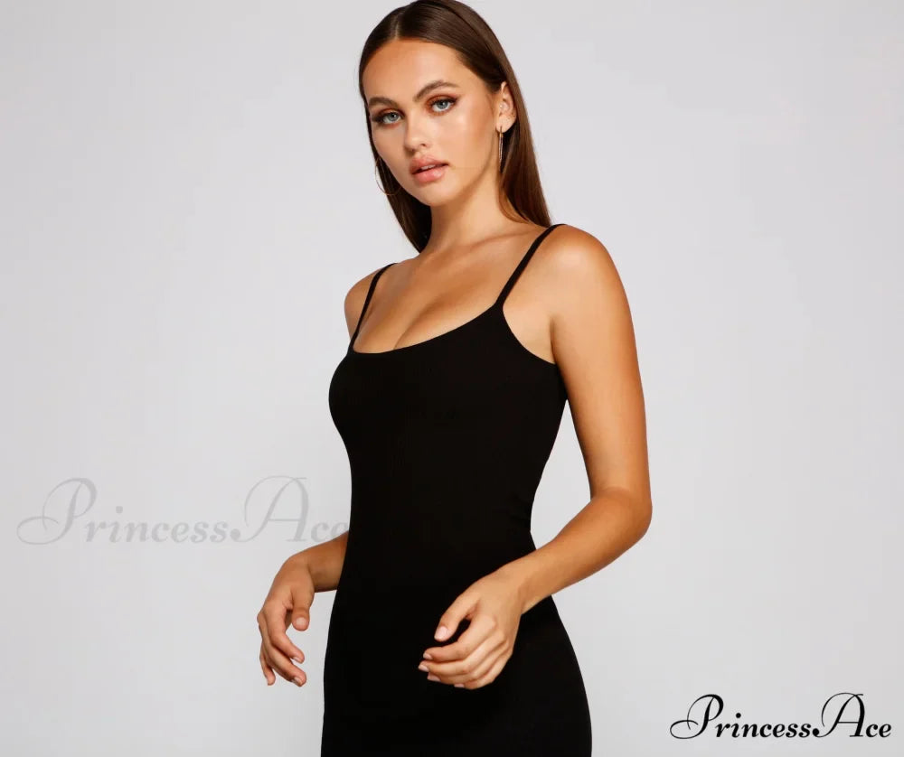 Casual Staple Ribbed Charming Knit Mini Dress