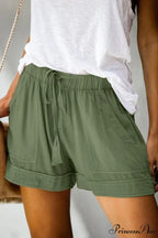 Casual Tie Elastic Waist Plus Size Shorts