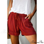 Casual Tie Elastic Waist Plus Size Shorts