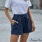 Casual Tie Elastic Waist Plus Size Shorts