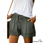 Casual Tie Elastic Waist Plus Size Shorts