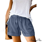 Casual Tie Elastic Waist Plus Size Shorts