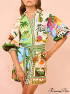 Casual Unique Printed Charming Shirt Cardigan Dress