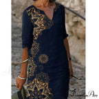 Casual Vintage All-match Plus Size Beach Dresses