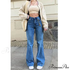 Casual Women's Flare High Waisted for Woman Streetwear Flared Denim 2024 Spring Summer Jean