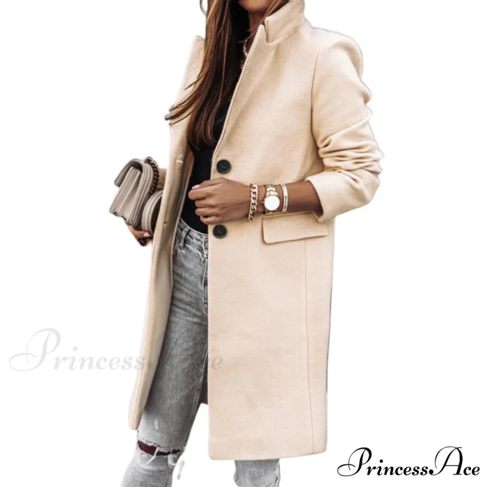 Casual Woolen long Overcoat