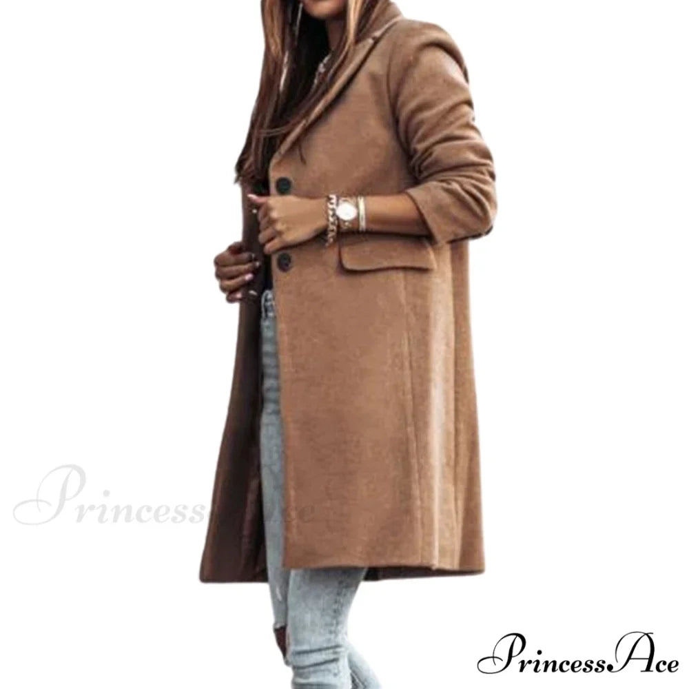 Casual Woolen long Overcoat