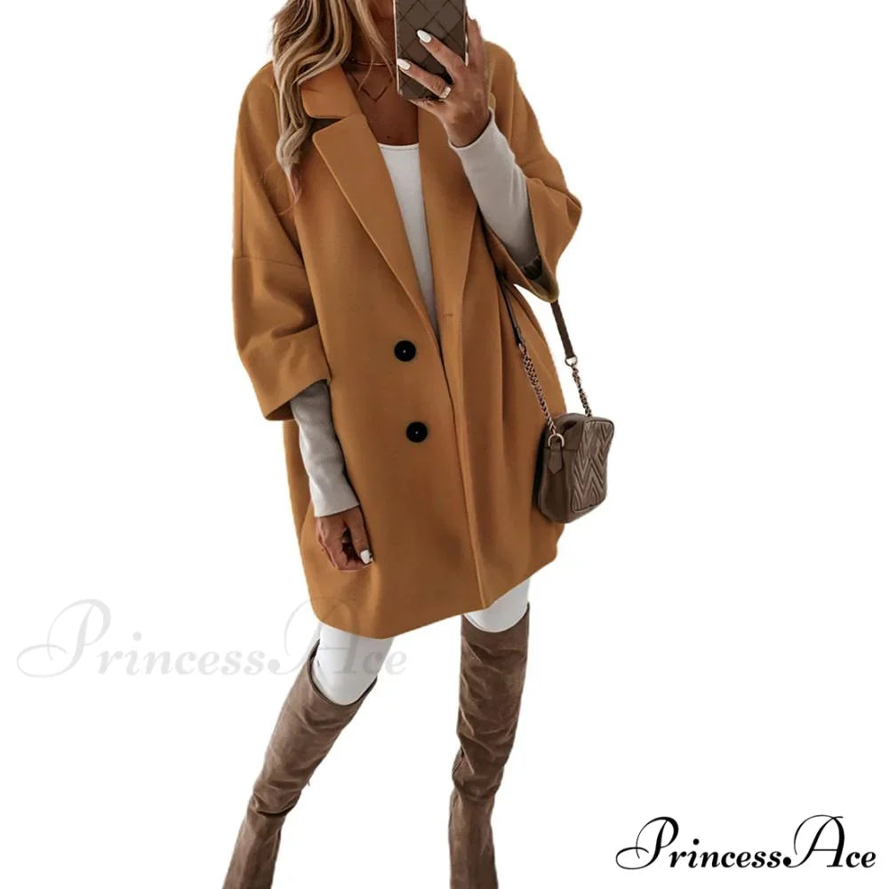 Casual Woolen long Overcoat