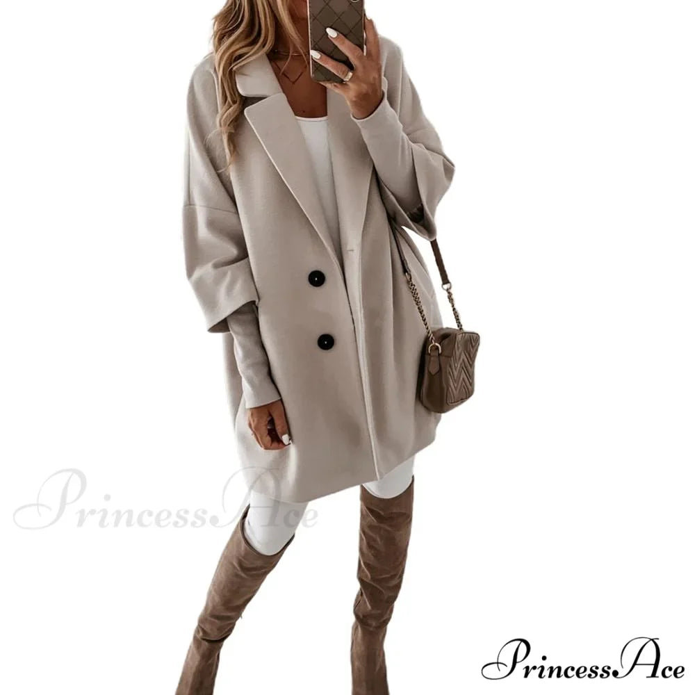 Casual Woolen long Overcoat
