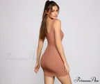 Casually Chic Ribbed Charming Knit Mini Dress