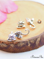 Cat Embroidery Graceful Flannel Two-Piece Outfit