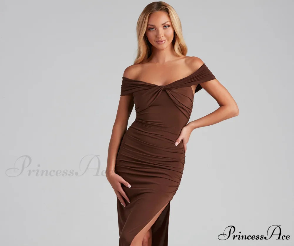 Catalina Twist Front Charming Maxi Formal Dress