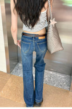 Dark Blue Low Rise Bootcut Jeans