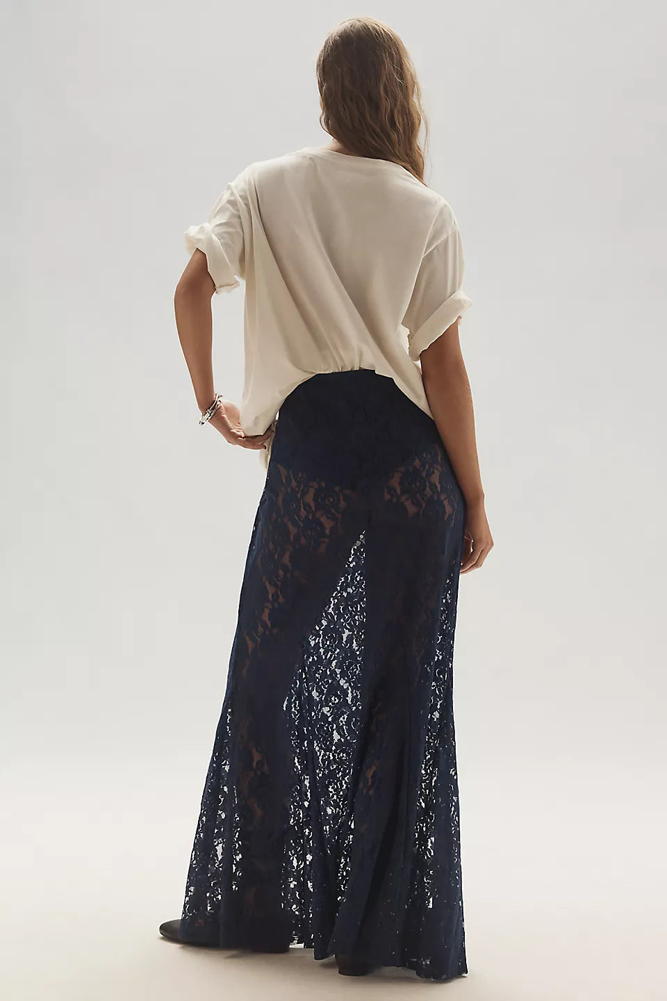 Lace Hollow Out Long Skirt