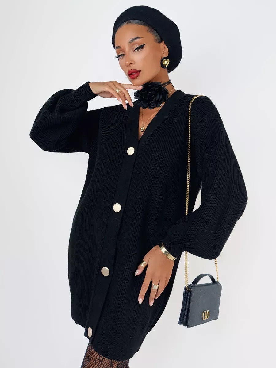 Solid Loose Knit Cardigan