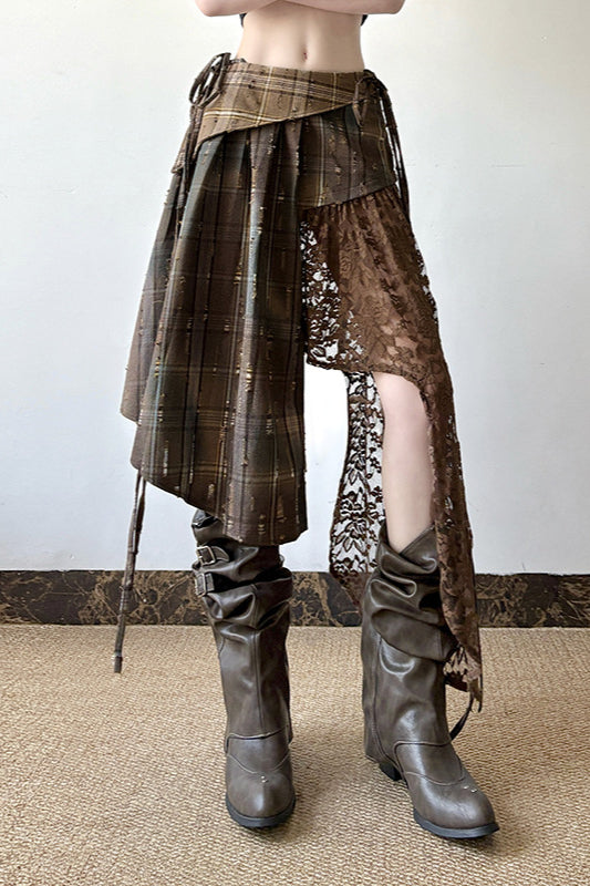 Asymmetrical Grunge High Waist Skirt