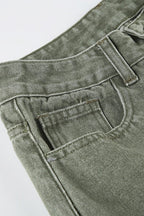 Distressed Bell Bottom Denim Jeans