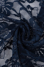 High Neck Lace Sheer Mini Dress