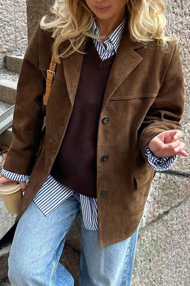 Belted Suede Longline Coat