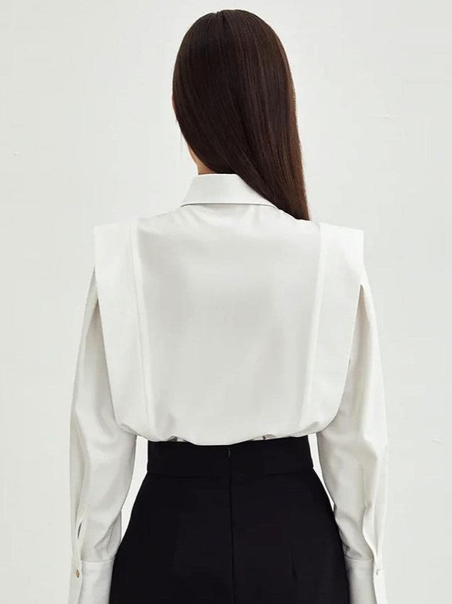 Structured Square Shoulder Panelled Blouse