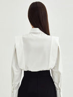 Structured Square Shoulder Panelled Blouse
