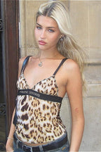 Strapless Leopard Cami Crop Top