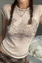 Contrast Stitch Graphic Vintage T-Shirt