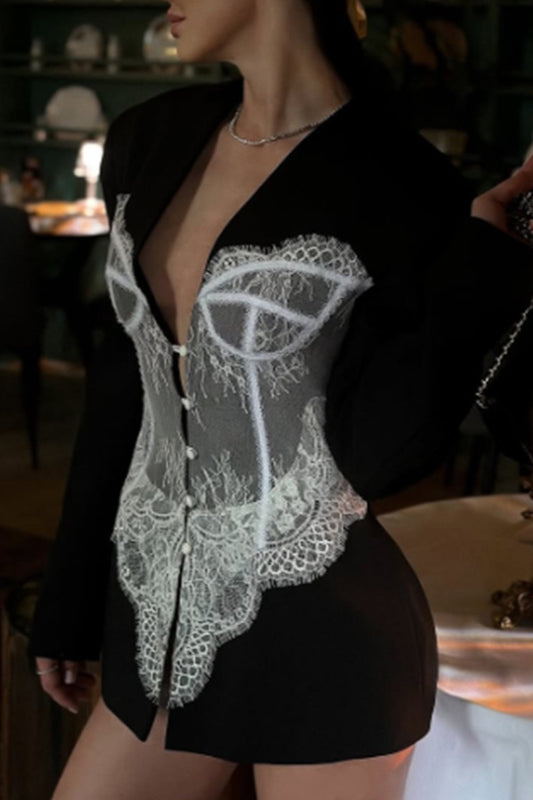 Elegant Lace Corset Coat