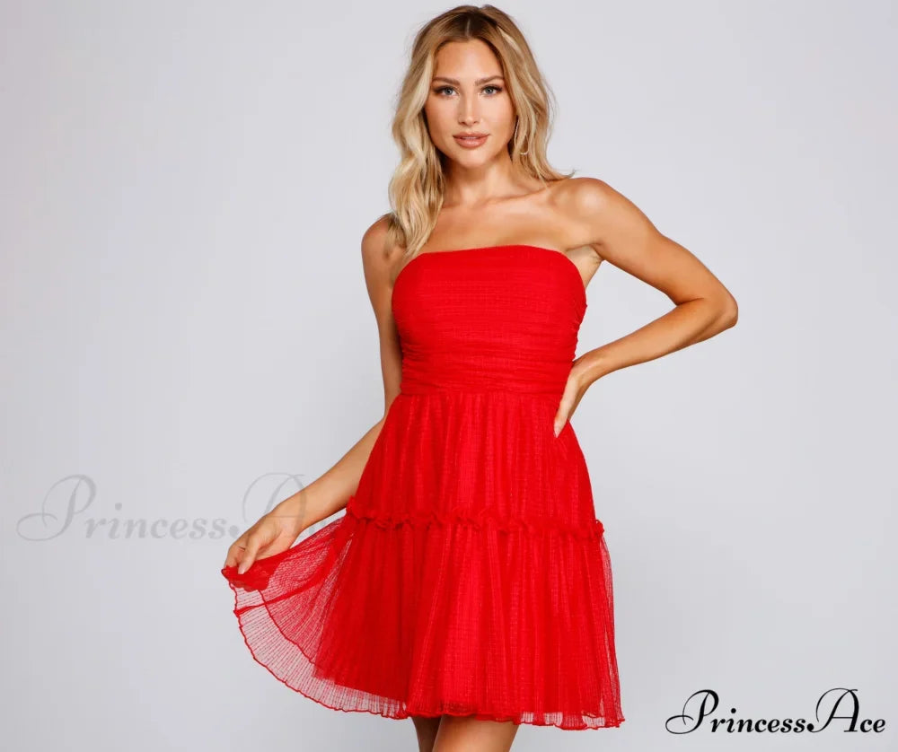 Cecilla Formal Pleated Charming Tulle Party Dress