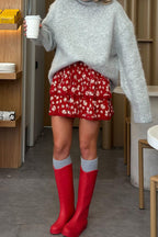 Floral Lace Trim Bodycon Skirt