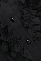 Dark Style Fitted Satin Stripe Blouse