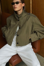 High Neck Long Sleeve Jacket