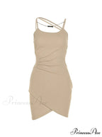 Chain Detail Cut Out Halter Classic Party Mini Dress - Black