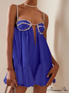 Chain Fold Sleeveless Mini Dress