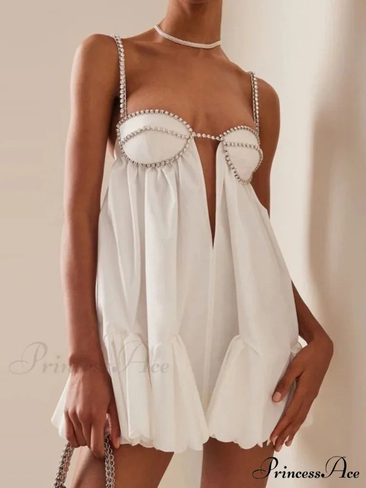 Chain Fold Sleeveless Mini Dress