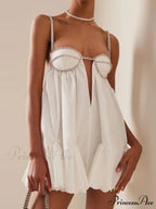 Chain Fold Sleeveless Mini Dress