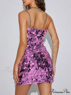 Chain Sequined Stylish Irregular Dress