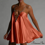 Chain Suspenders Hollow Petite Dress