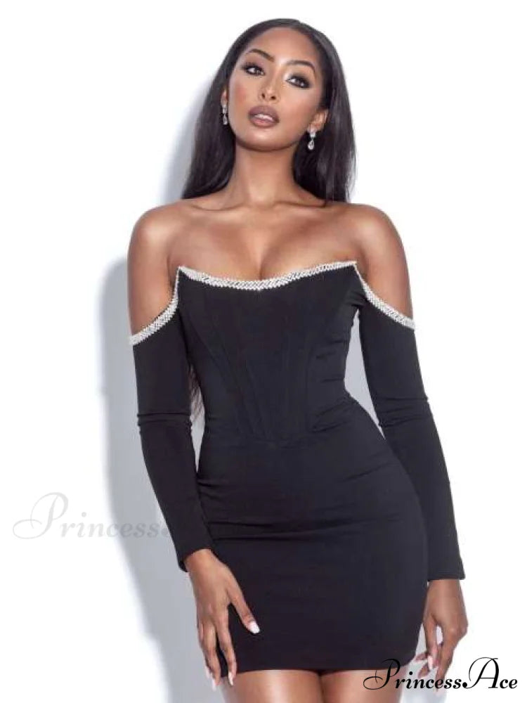 Chains Vestidos Party Black Bandage Dress