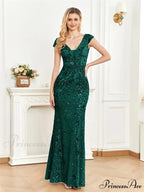 Champagne Sequin Mermaid Party Dress