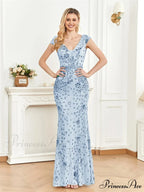 Champagne Sequin Mermaid Party Dress