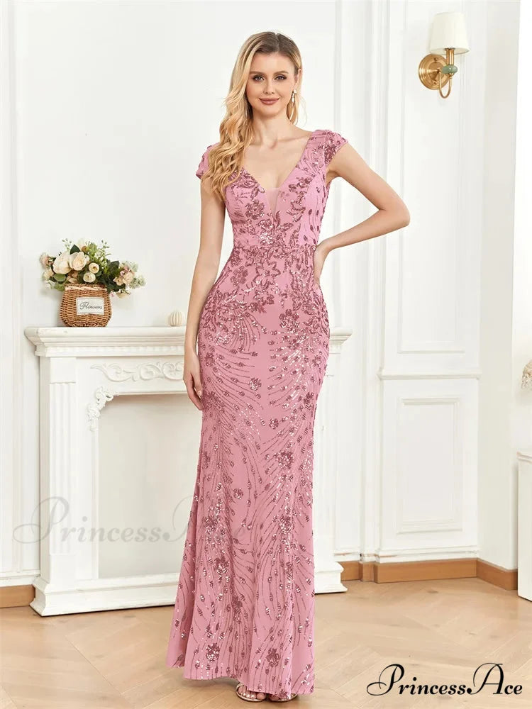 Champagne Sequin Mermaid Party Dress