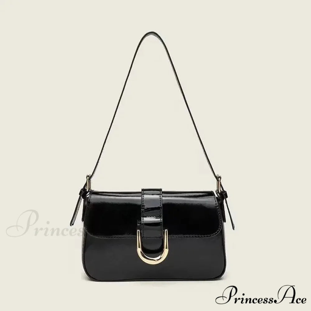 Changeable Band Patent Leather Satchel Bag
