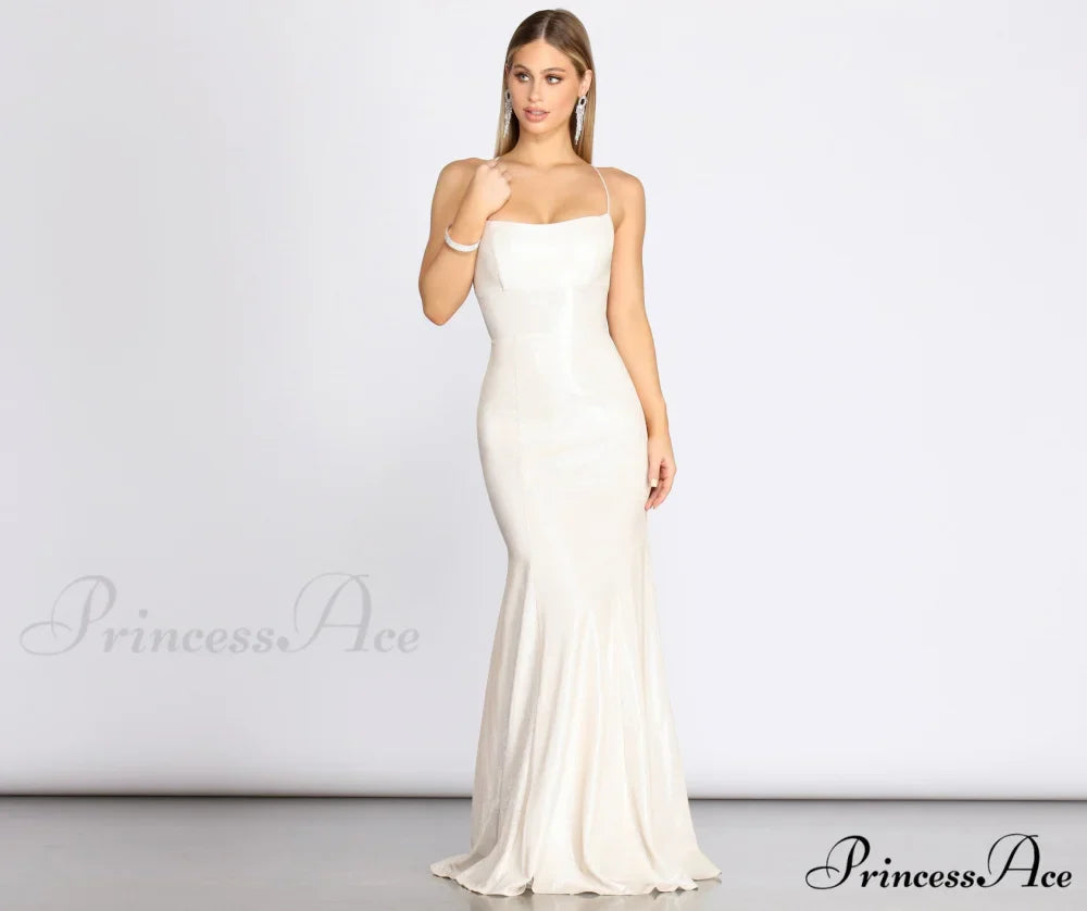 Char Formal Stylish Lattice Glitter Dress