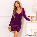 Char formal Stylish velvet mini dress