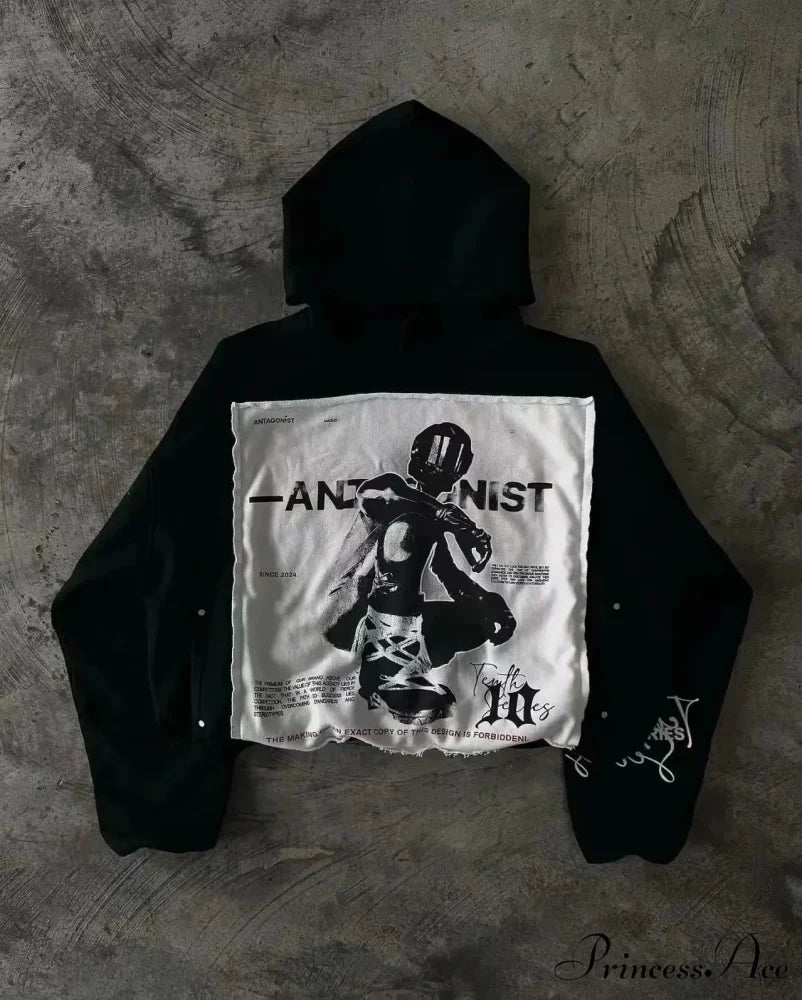 Character Graphic Dark Hoodie